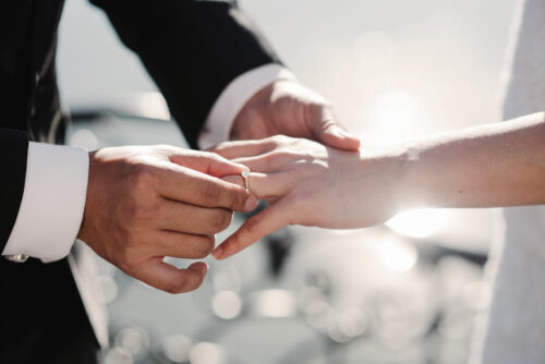 marriage putting ring on